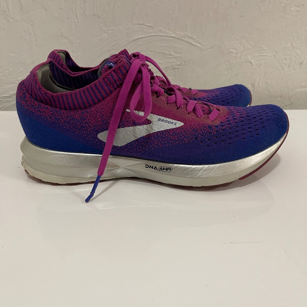 Brooks Levitate 2 Womens Running Shoes Purple Blue DNA AMP Sneakers 1202811B563